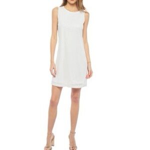 Aqua blues white lace midi dress